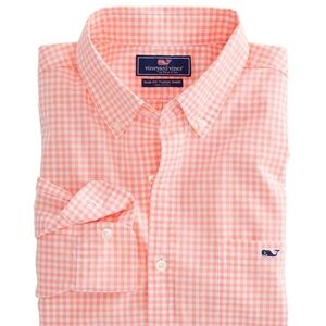 Vineyard Vines Sound Bay Gingham - Slim Fit Ticker Shirt Size XL